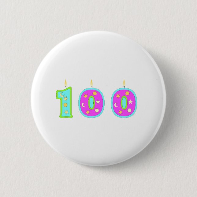 100 (Candles) Pinback Button (Front)