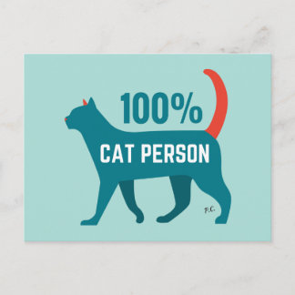 100% Cat Person Postcard