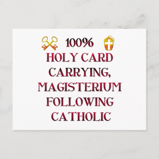 100% Catholic! Postcard (Front)