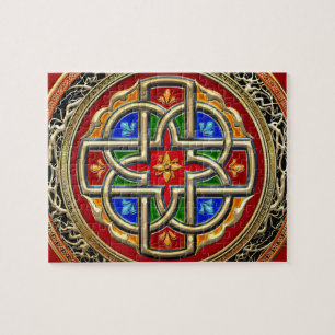 [100] Celtic Cross [Gold+Enamel] Jigsaw Puzzle