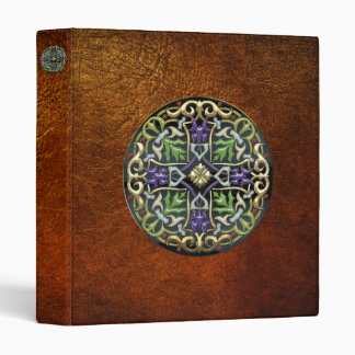 [100] Celtic Cross [Gold with Black Enamel] 3 Ring Binder