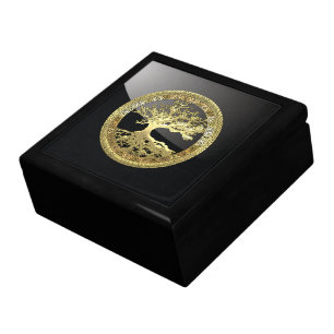 [100] Celtic Tree of Life [Gold] Keepsake Box