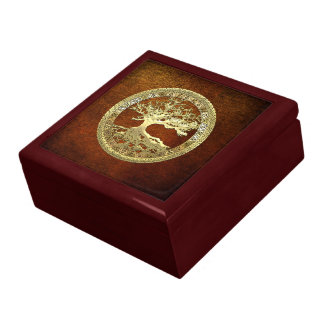 [100] Celtic Tree of Life [Gold] Keepsake Box