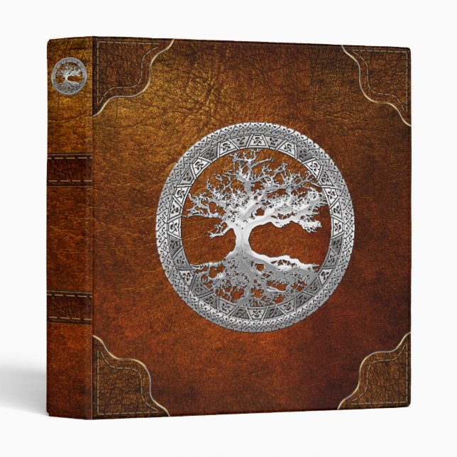 [100] Celtic Tree of Life [Silver] 3 Ring Binder (Front/Spine)