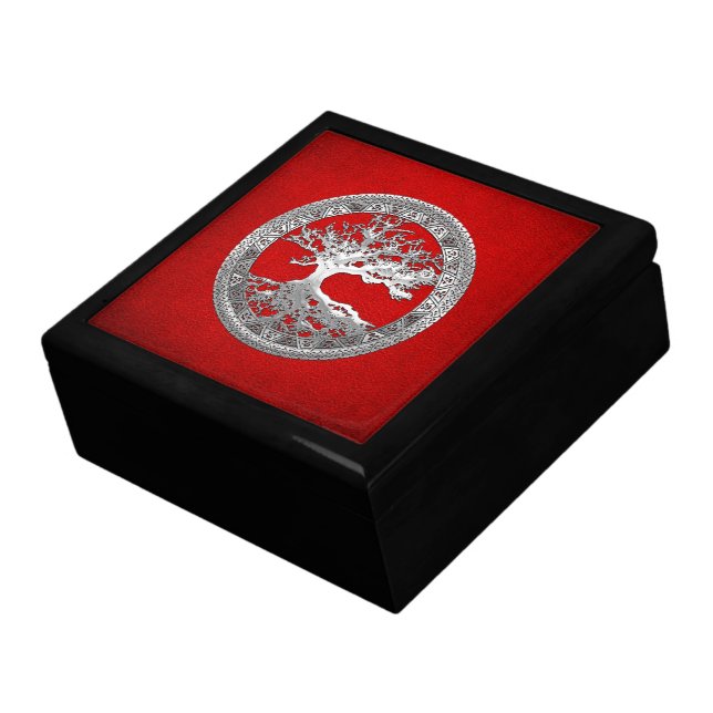 [100] Celtic Tree of Life [Silver] Jewelry Box (Side)