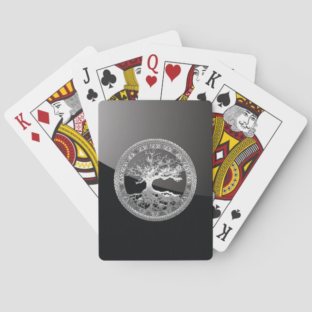 [100] Celtic Tree of Life [Silver] Poker Cards (Back)