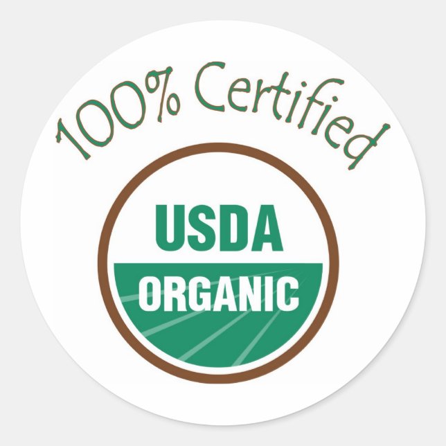 100% Certified USDA Organic Stickers (Front)