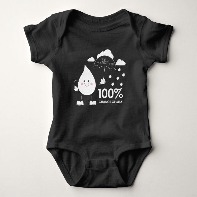100% Chance of Milk Baby Bodysuit (Front)