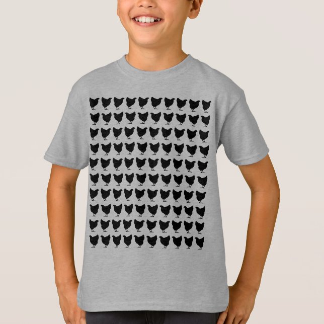100 Chickens - Black T-Shirt (Front)