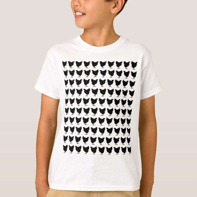 100 Chickens - Black T-Shirt (Front)