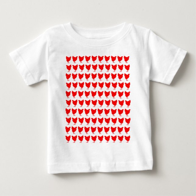 100 Chickens - Red Baby T-Shirt (Front)