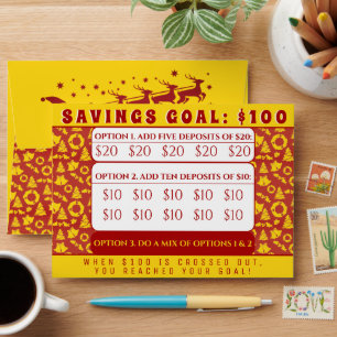 $100 Christmas Savings Goal Money Envelope