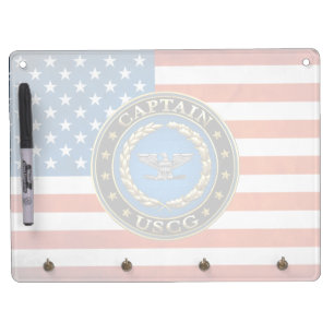 [100] Coast Guard: Captain (CAPT) Dry Erase Board With Keychain Holder