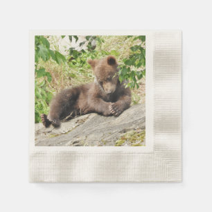 100 Coined Cocktail paper napkins w/ cub