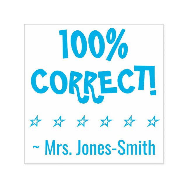 "100% CORRECT!" Instructor Rubber Stamp (Design)