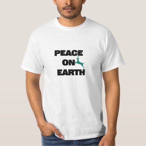 100 Cotton Short Sleeve T_Shirt Peace on Earth 