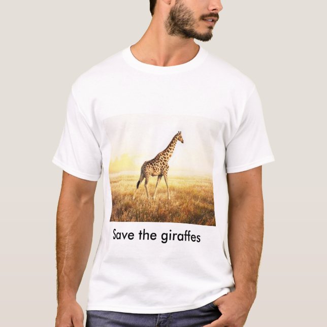 100 % cotton T-shirt - "Save the giraffes" - (Front)