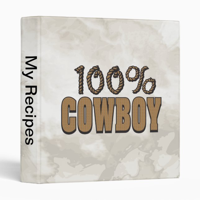 100% Cowboy 3 Ring Binder (Front/Spine)