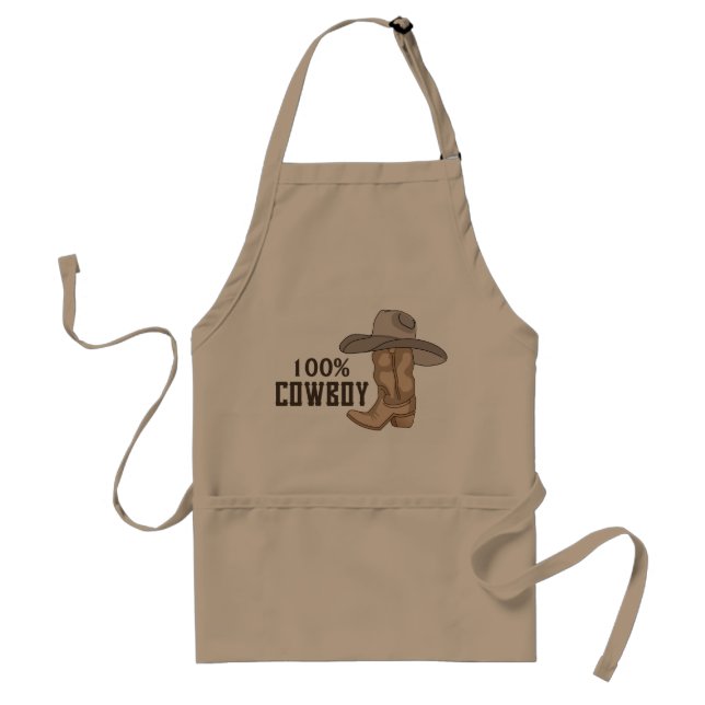 100% Cowboy Adult Apron (Front)
