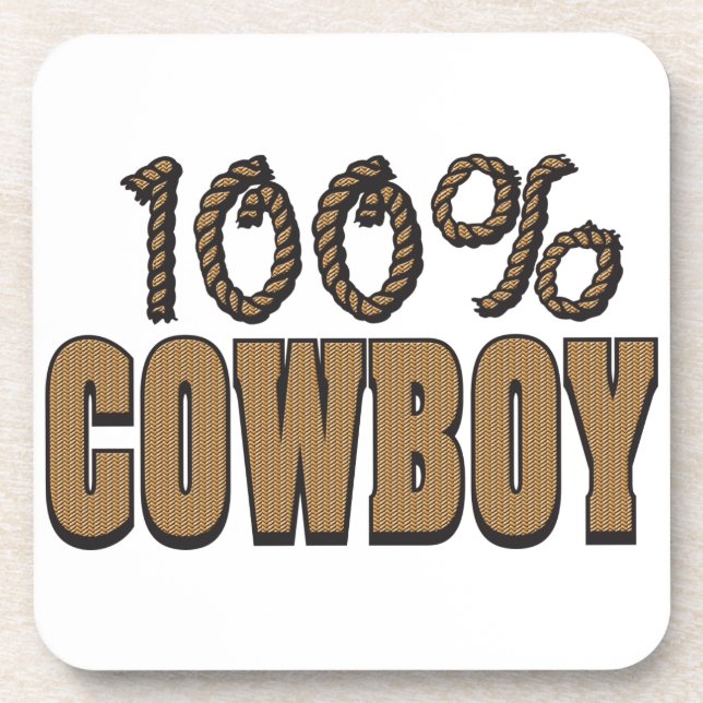 100% Cowboy Beverage Coaster (Front)