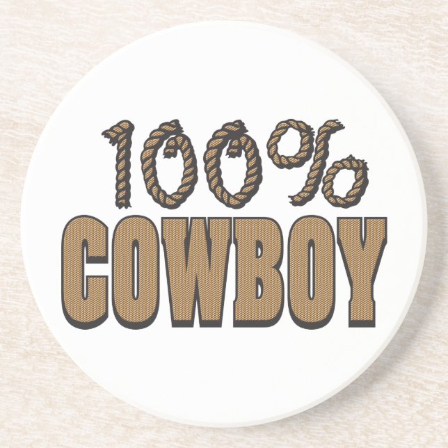 100% Cowboy Drink Coaster (Front)