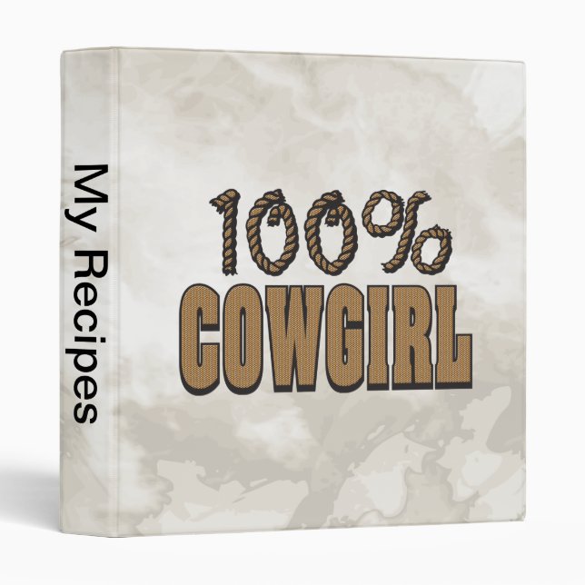 100% Cowgirl 3 Ring Binder (Front/Spine)