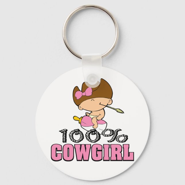 100% Cowgirl Keychain (Front)