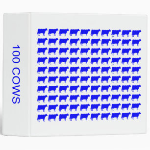 100 Cows - Blue (2.0in) Binder