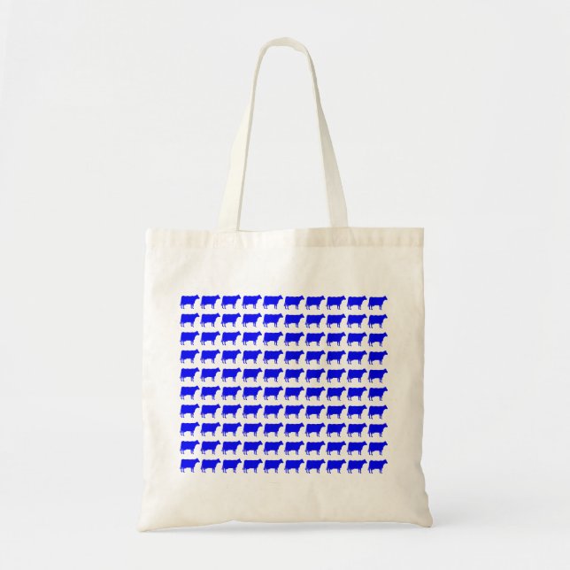 100 Cows - Blue Tote Bag (Front)