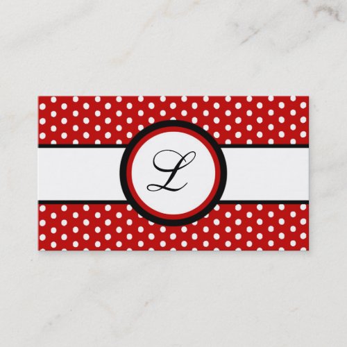 100 Crimson Red Polkadot Pokadot Business Card