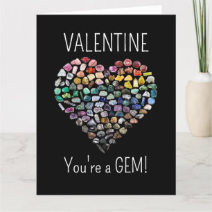 100+ Crystals Gems Minerals Valentines Day Heart Thank You Card