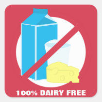 100% Dairy Free Food Allergy Alert Label