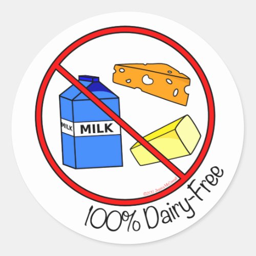 100 Dairy Free Stickers Small
