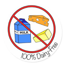 “100% Dairy Free” Stickers (Small)
