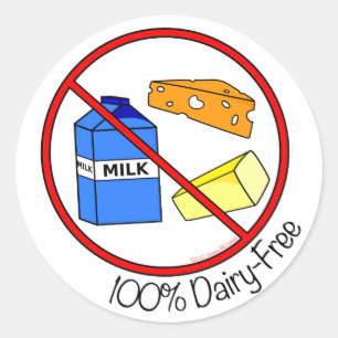 “100% Dairy Free” Stickers (Small)