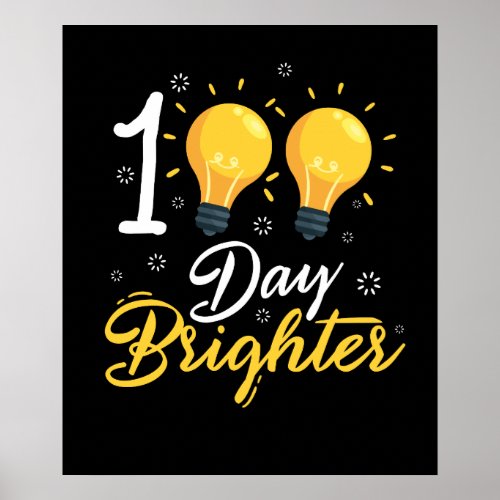 100 Day Brighter for 100th Day of School Poster