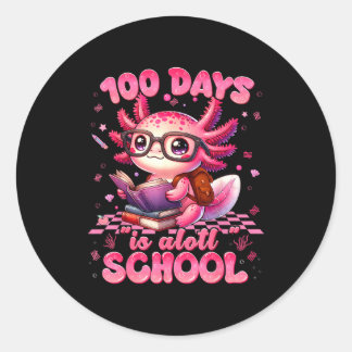 100 Day Is Alott School Nk Axolt 100th Day Teacher Classic Round Sticker