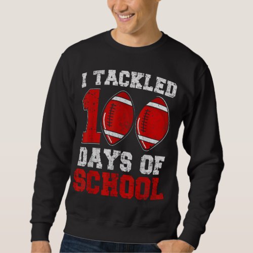 100 Day of School Football Teacher Kids Boys Novel Sweatshirt