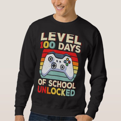 100 Day Of School Funny Gamer Video Games Boys 100 Sweatshirt