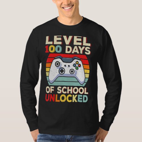 100 Day Of School Funny Gamer Video Games Boys 100 T_Shirt