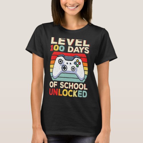 100 Day Of School Funny Gamer Video Games Boys 100 T_Shirt