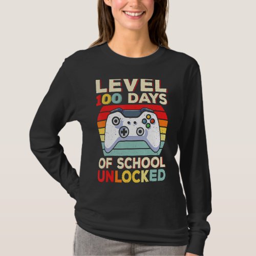 100 Day Of School Funny Gamer Video Games Boys 100 T_Shirt