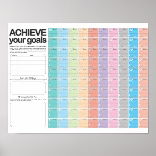 100 Day Planning Calendar D_Day Poster