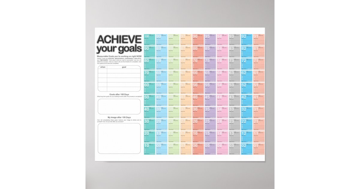 100 Day Planning Calendar D-Day Poster | Zazzle