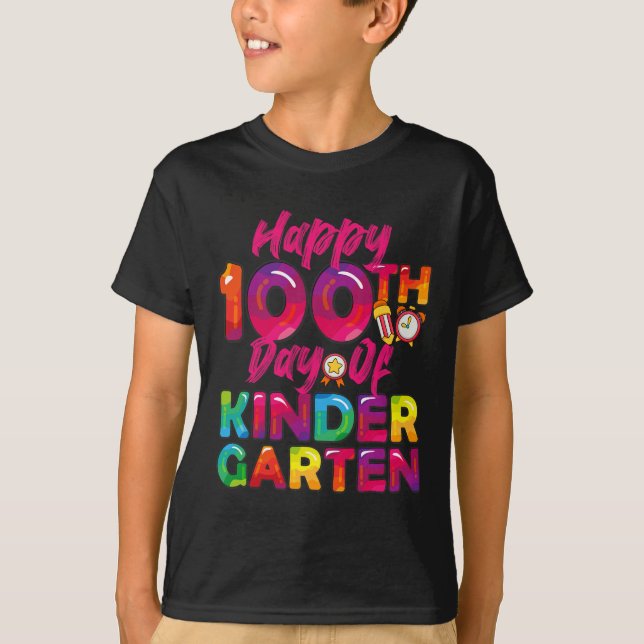100 Days All Student Teacher Happy 100th Day Of Ki T-Shirt (Front)