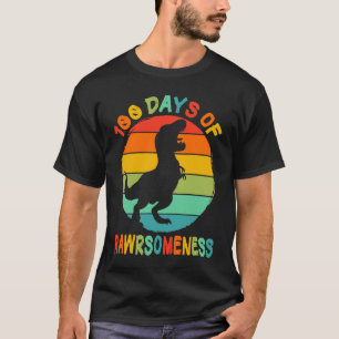 100 Days Awesomeness Of School Rex 100th Days Smar T-Shirt