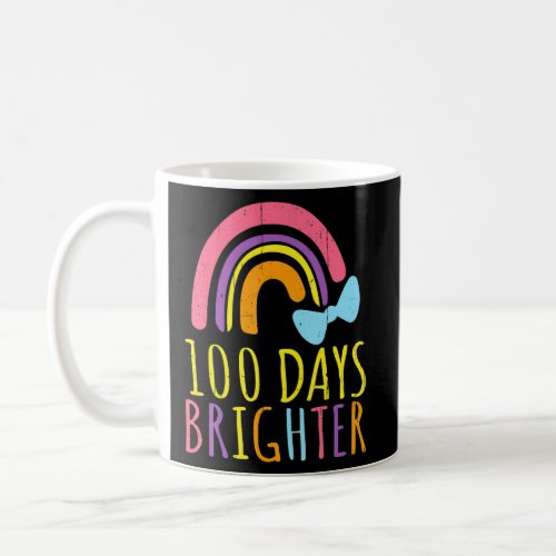 100 Days Brighter 100 Days Of School Rainbow Teach Coffee Mug