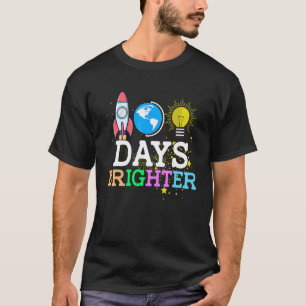 100 Days Brighter 100 Days Of School Teacher Kids T-Shirt