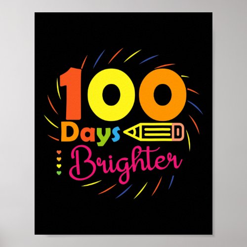 100 days brighter _ 100 days of school teacher stu poster