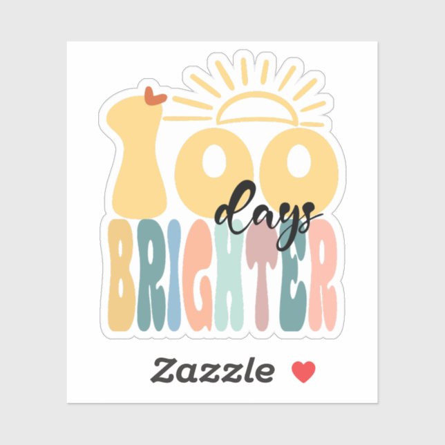 100 Days Brighter — 100th Day of School Celebratio Sticker (Sheet)